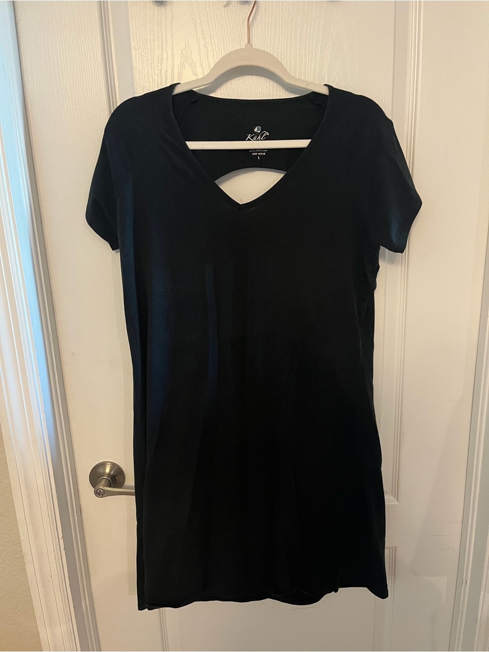 Kuhl Black V-Neck Short Sleeve Tunic Dress